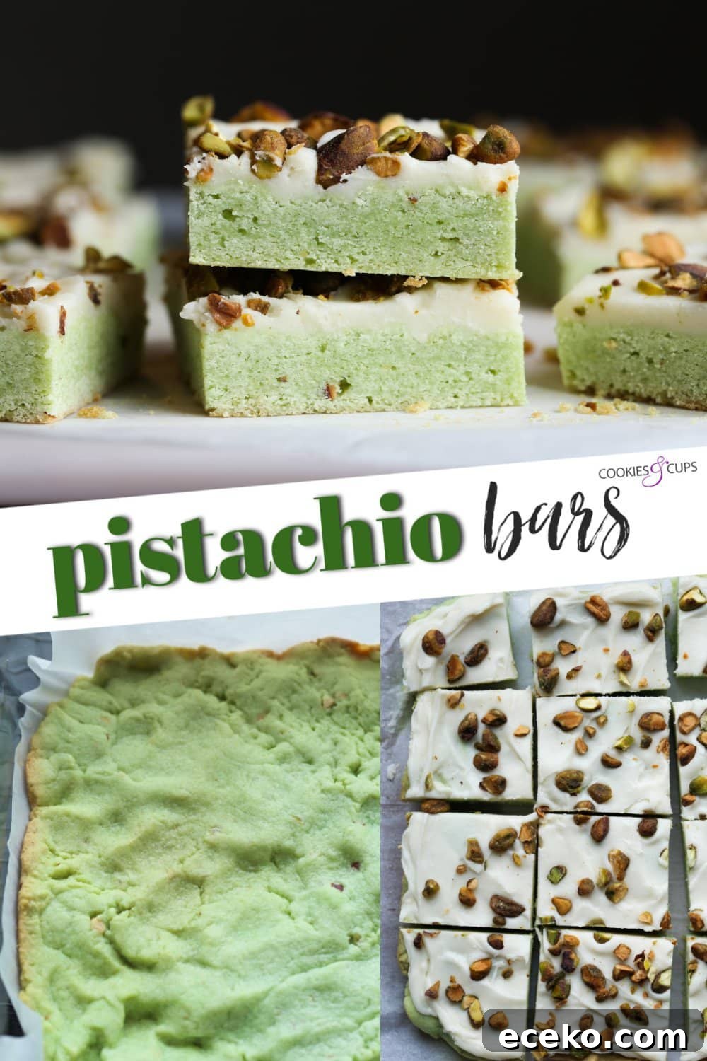 Pistachio Cookie Bars Pinterest Image
