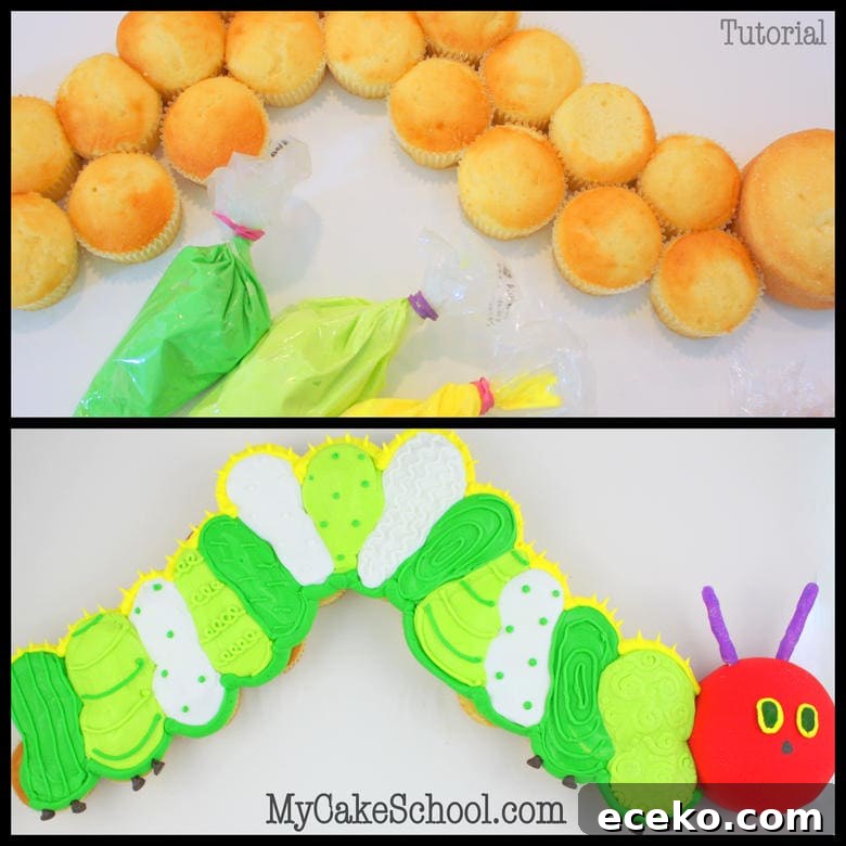 The Very Hungry Caterpillar! Pull-Apart Cupcake Tutorial