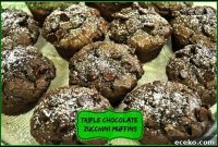 Triple Chocolate Zucchini Muffins Recipe — Moist Chocolate Muffins