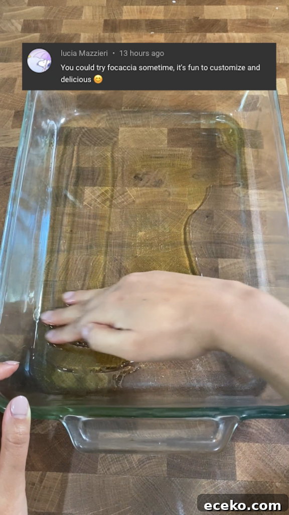 Dough in baking dish