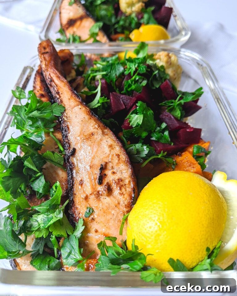Salmon Meal Prep with Veggies
