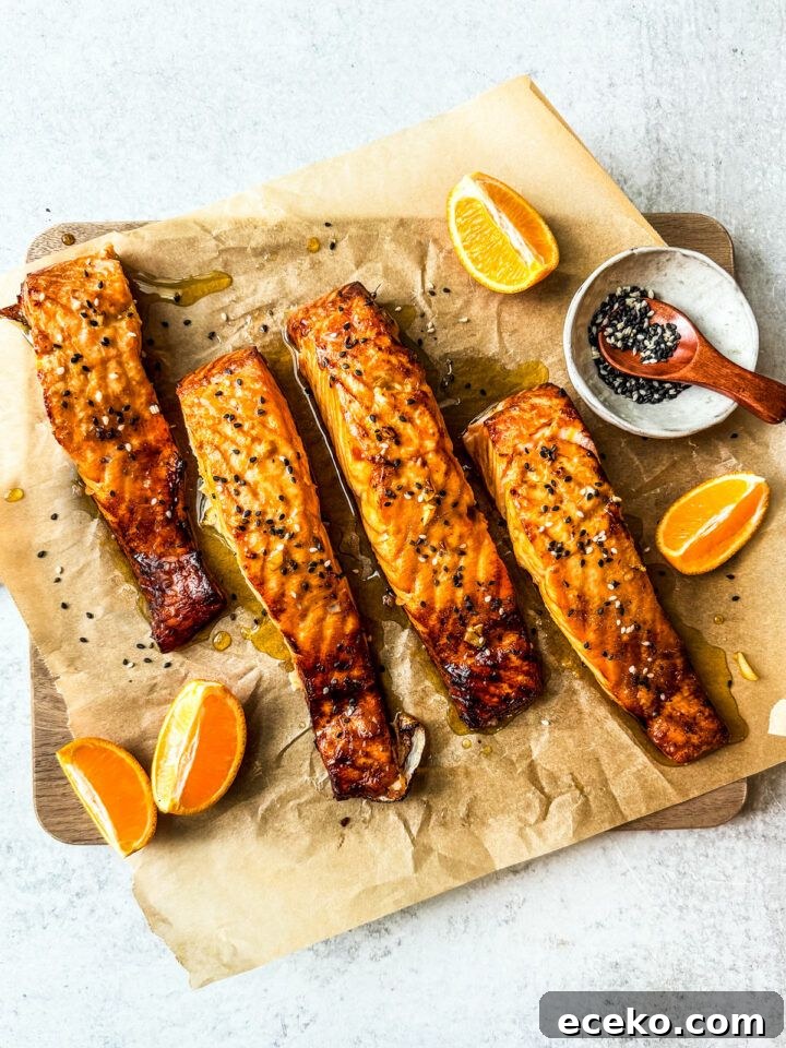  Air Fryer Salmon with Orange Honey Glaze
