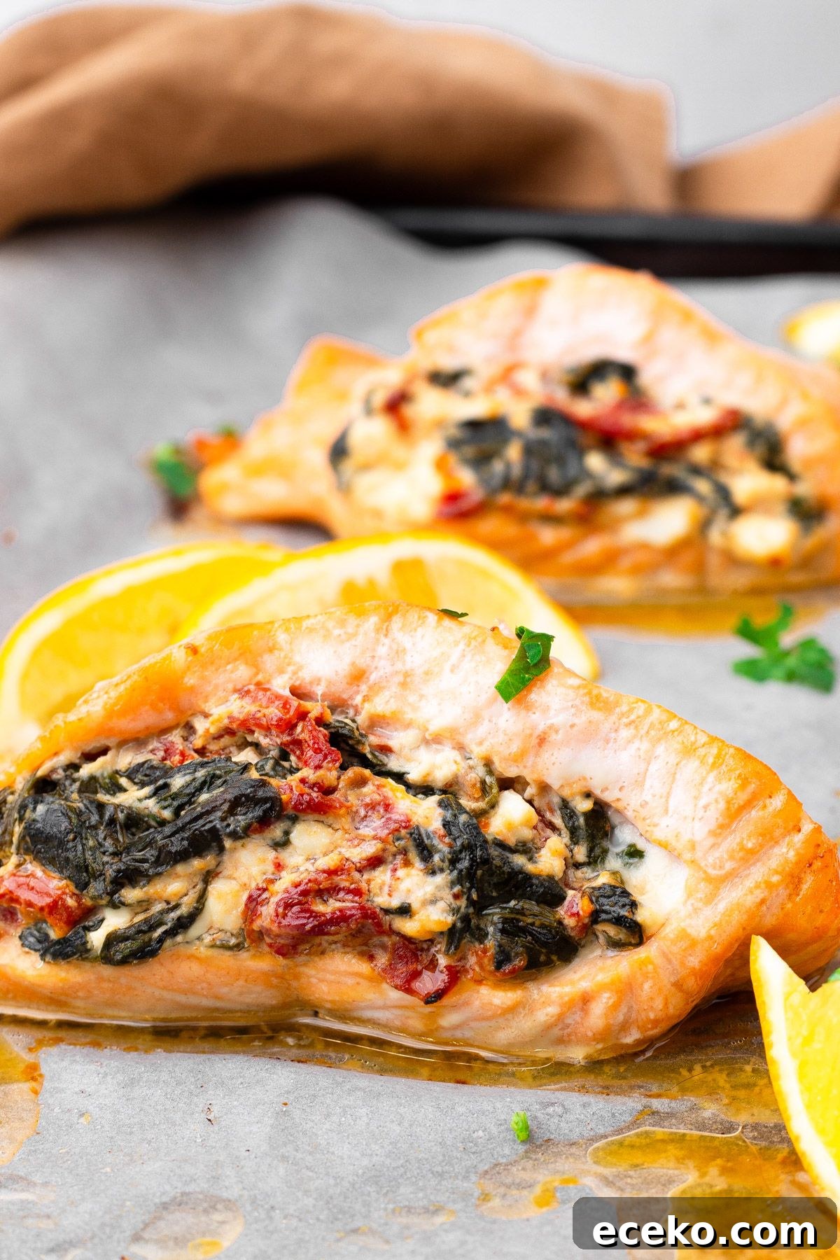 Mediterranean Stuffed Salmon
