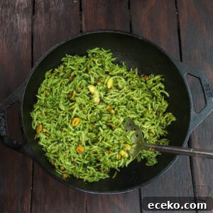 Coriander rice plated