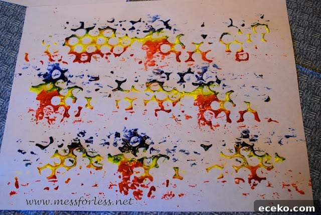 Painting with Rolling Pins and Bubble Wrap