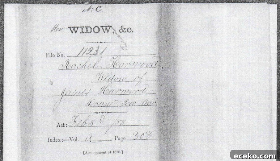 7 Places to Find an Ancestor’s Death Date Quickly 4 Close up of the Revolutionary War Widow's application packet for Rachel Harwood.