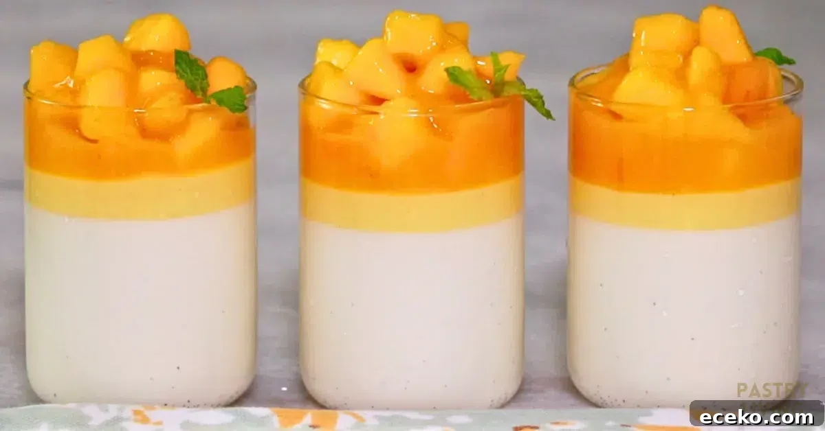 delicious mango panna cotta in glasses