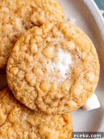 Marshmallow crispy cookies