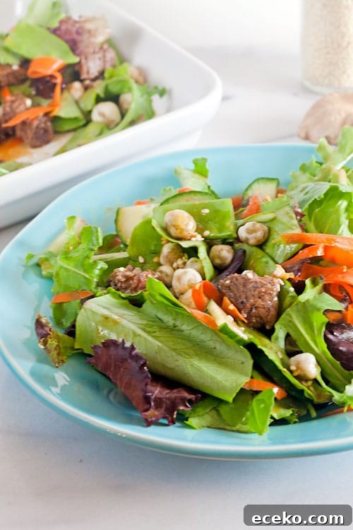 Seared Steak and Wasabi Pea Salad with Hoisin Vinaigrette 4 Steak and Wasabi Pea Salad with Hoisin Vinaigrette {Gluten Free}