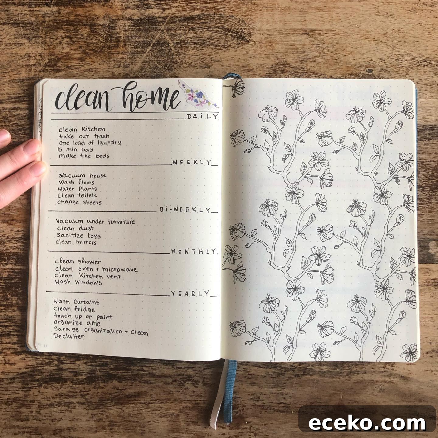 Bullet Journal Cleaning Schedule: 20 Smart Layout Ideas 3 Clean Home Bullet Journal Spread