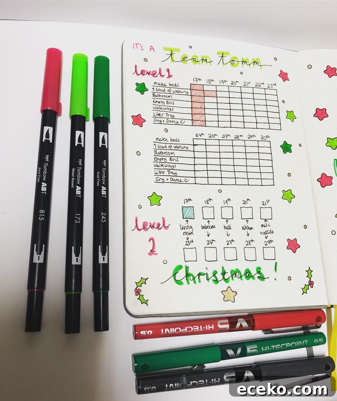 Bullet Journal Cleaning Schedule: 20 Smart Layout Ideas 4 Team Tidy Spread