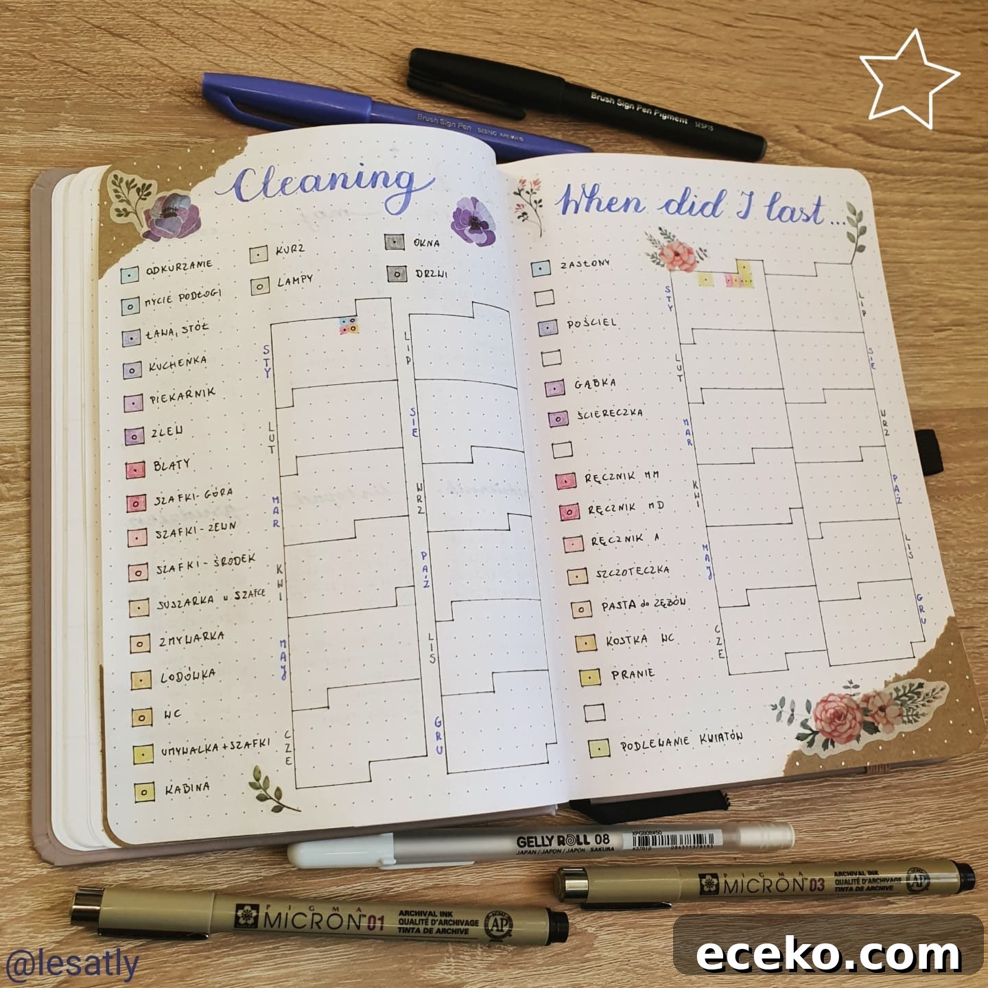 Bullet Journal Cleaning Schedule: 20 Smart Layout Ideas 5 Monthly Bullet Journal Spread