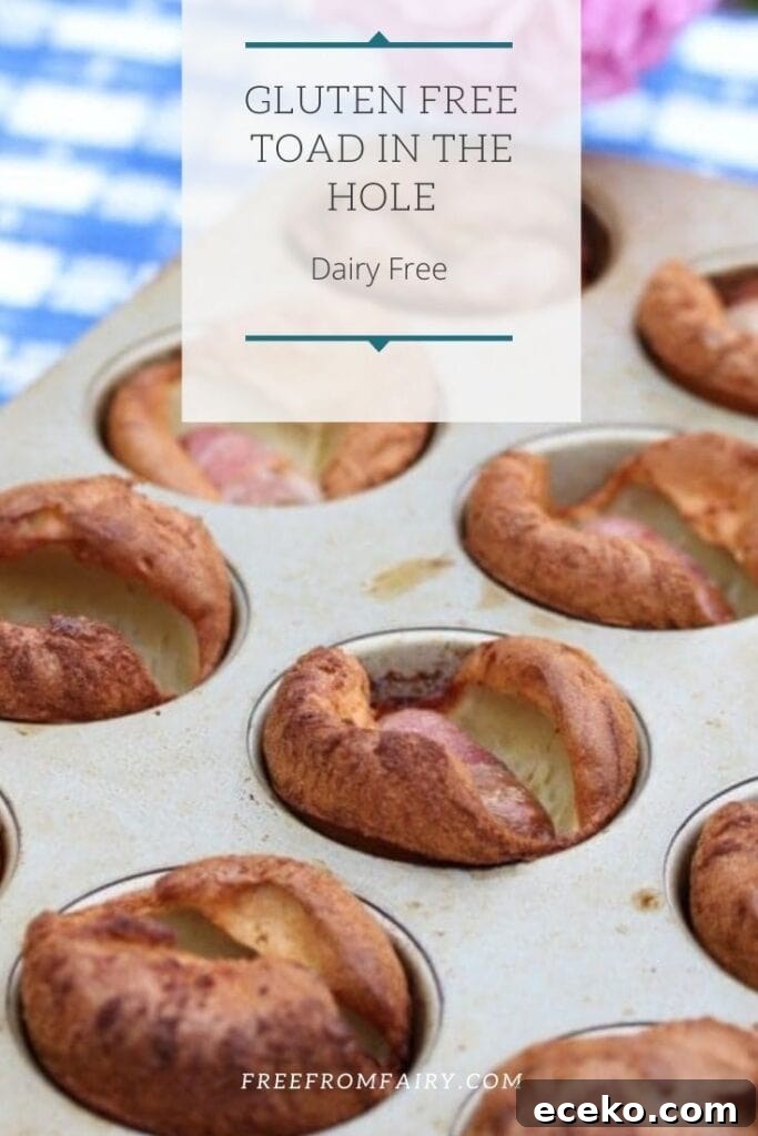 Mini gluten free Toad in the Hole. These wonderful mini Toad in the Holes are perfect for kids; can be made dairy free and would make a perfect lunchbox filler. #glutenfree #glutenfreelunchbox #glutenfreebatter #glutenfreetoadinthehole #freefromfairy