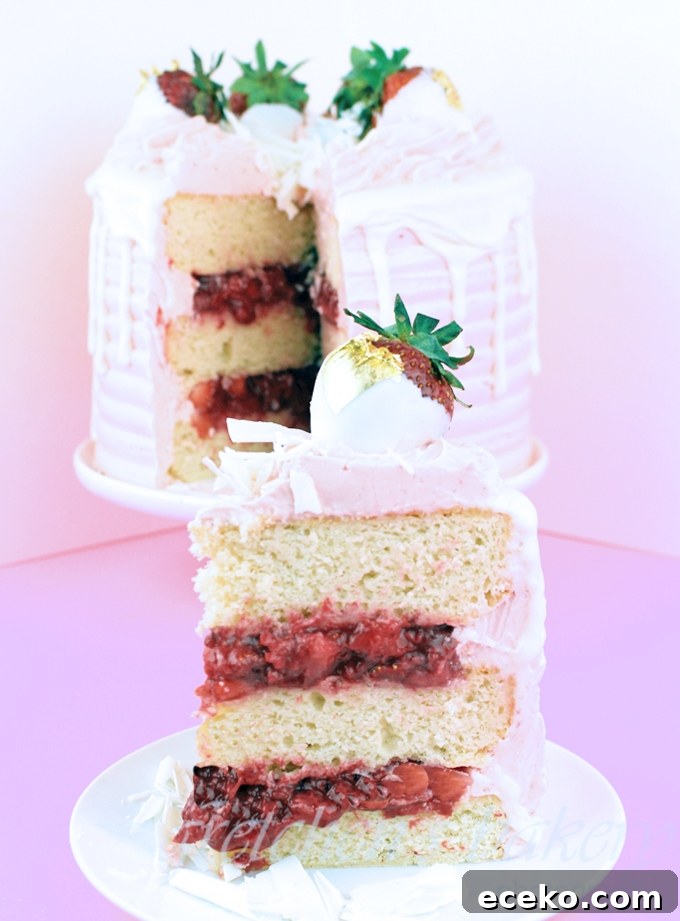 Decadent White Chocolate Strawberry Cake Recipe 4 img 843 3