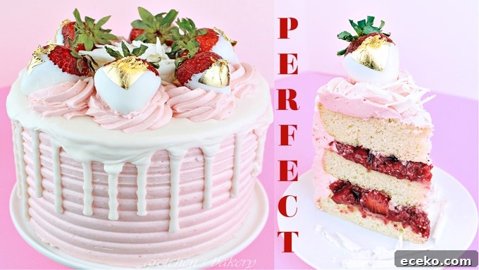 Decadent White Chocolate Strawberry Cake Recipe 5 White Chocolate Strawberry Cake