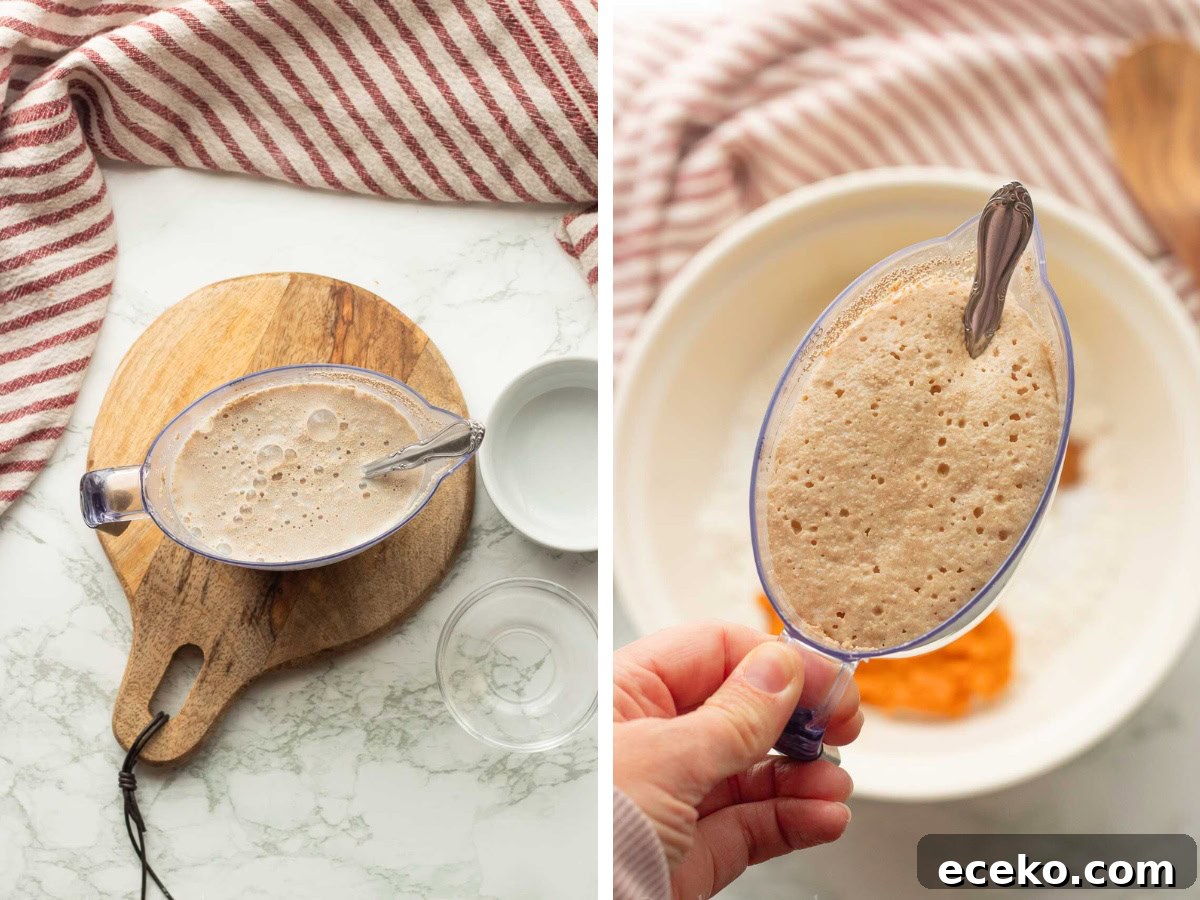 Yeast in milk with sugar.