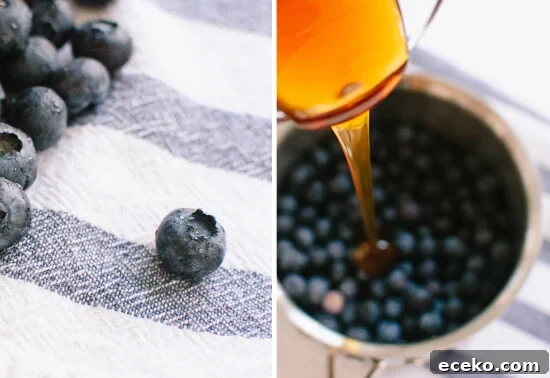 blueberries and honey