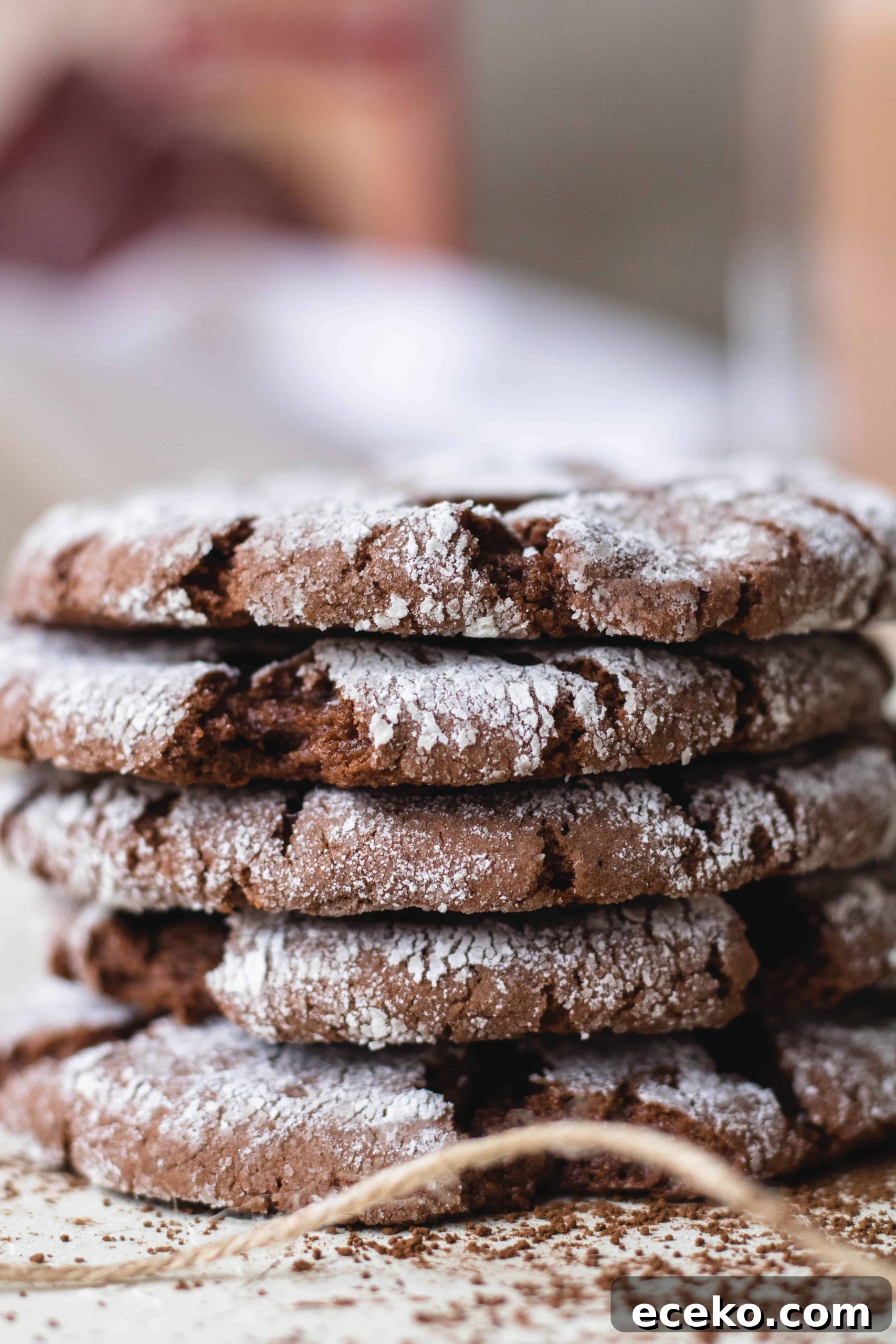 Chocolate cake mix crinkle cookies to deal with stress
