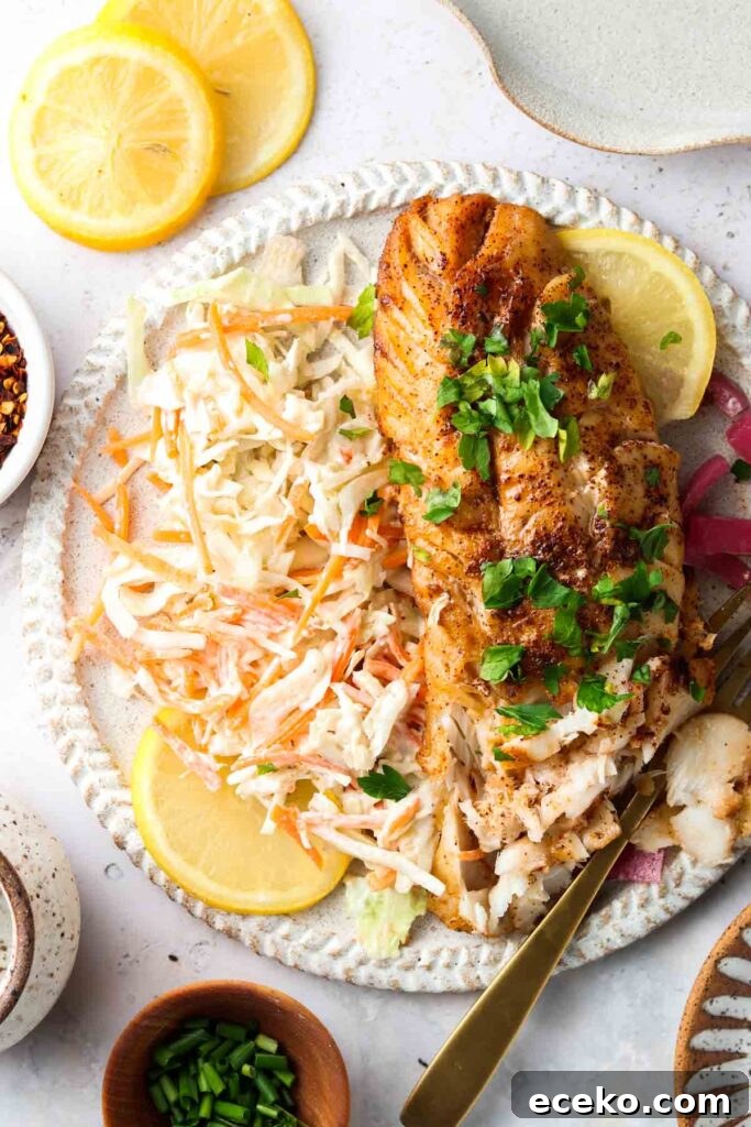 beautiful cajun cod on a plate
