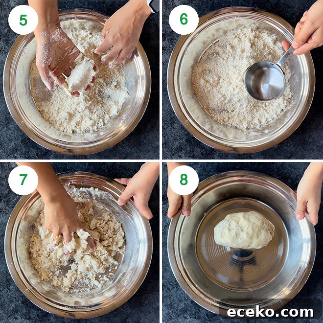 step by step picture collage of making namak para