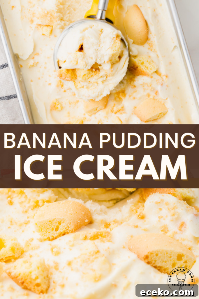 Creamy Banana Pudding Ice Cream Recipe for Summer 8 pinterest pin collage for banana pudding ice cream