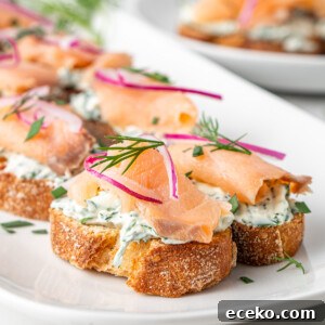 Smoked Salmon Crostini Recipe with Dill Cream Cheese & Capers 9 img 9740 8