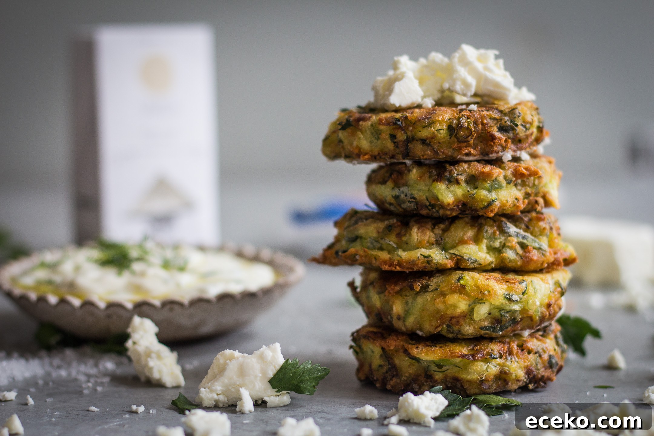 GREEK KOLOKITHOKEFTEDES (ZUCCHINI, FETA AND HERB FRITTERS) GLUTEN FREE RECIPE 6