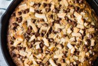 Skillet Banana Bread with Coconut and Chocolate Chips