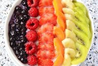 Vibrant Rainbow Quinoa Breakfast Bowl with Fruit and Nuts