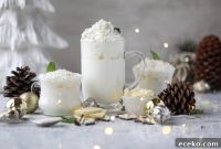 Creamy White Hot Chocolate with Fresh Mint