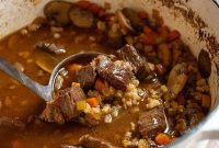 Hearty Beef, Barley and Mushroom Soup