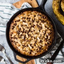 Coconut Chocolate Chip Skillet Banana Bread