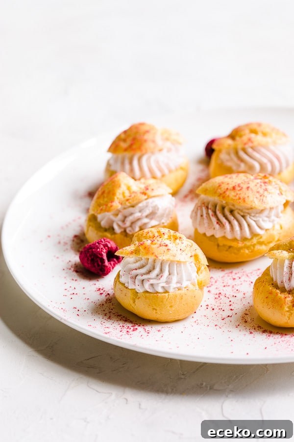 Raspberry Crème Puffs with Vanilla Cream Filling 8 img 24633 7