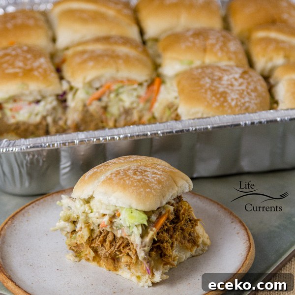 Crock pot or slow cooker Pulled Pork Sliders with Ranch Coleslaw recipe serve a crowd party summer gathering pool party Crock pot or slow cooker Sliders with Ranch Coleslaw recipe serve a crowd party summer gathering pool party