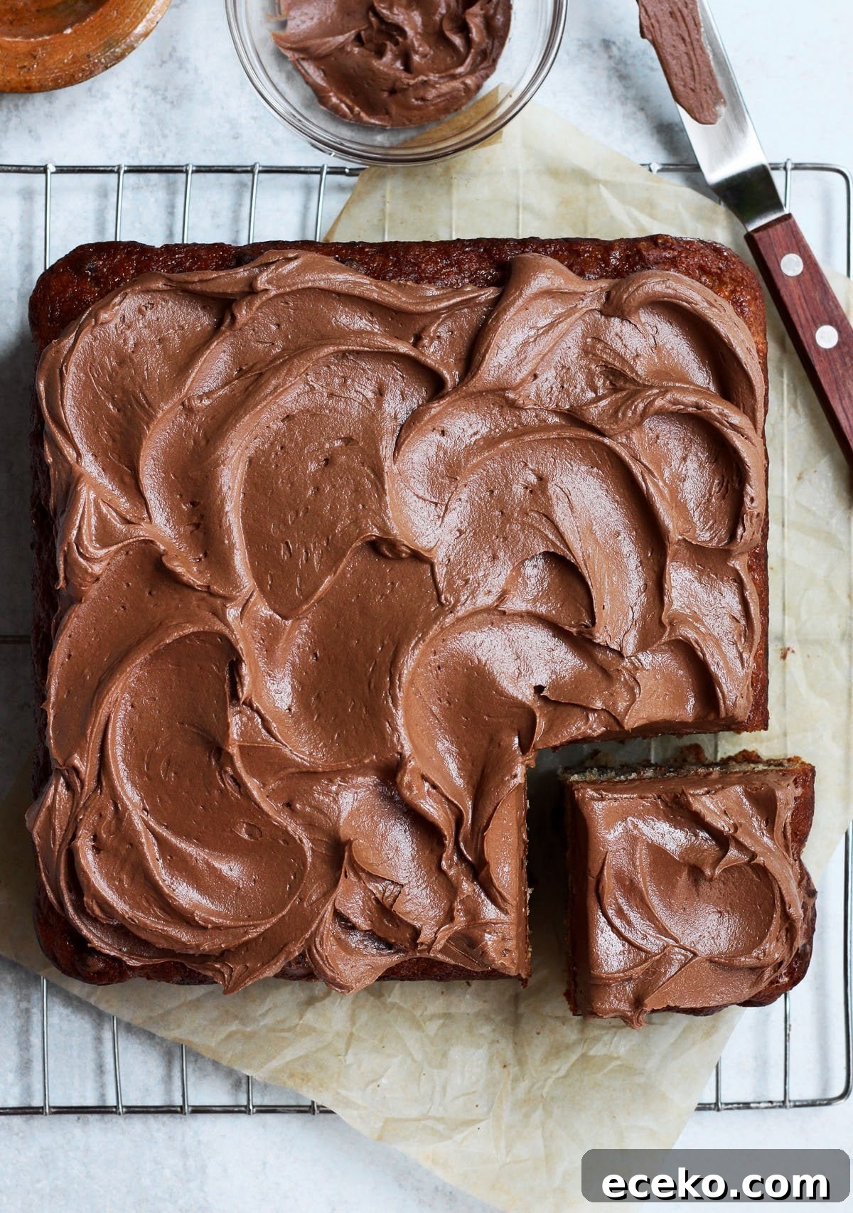 Moist Banana Chocolate Chip Cake with Milk Chocolate Frosting 5 chocolate chip banana cake