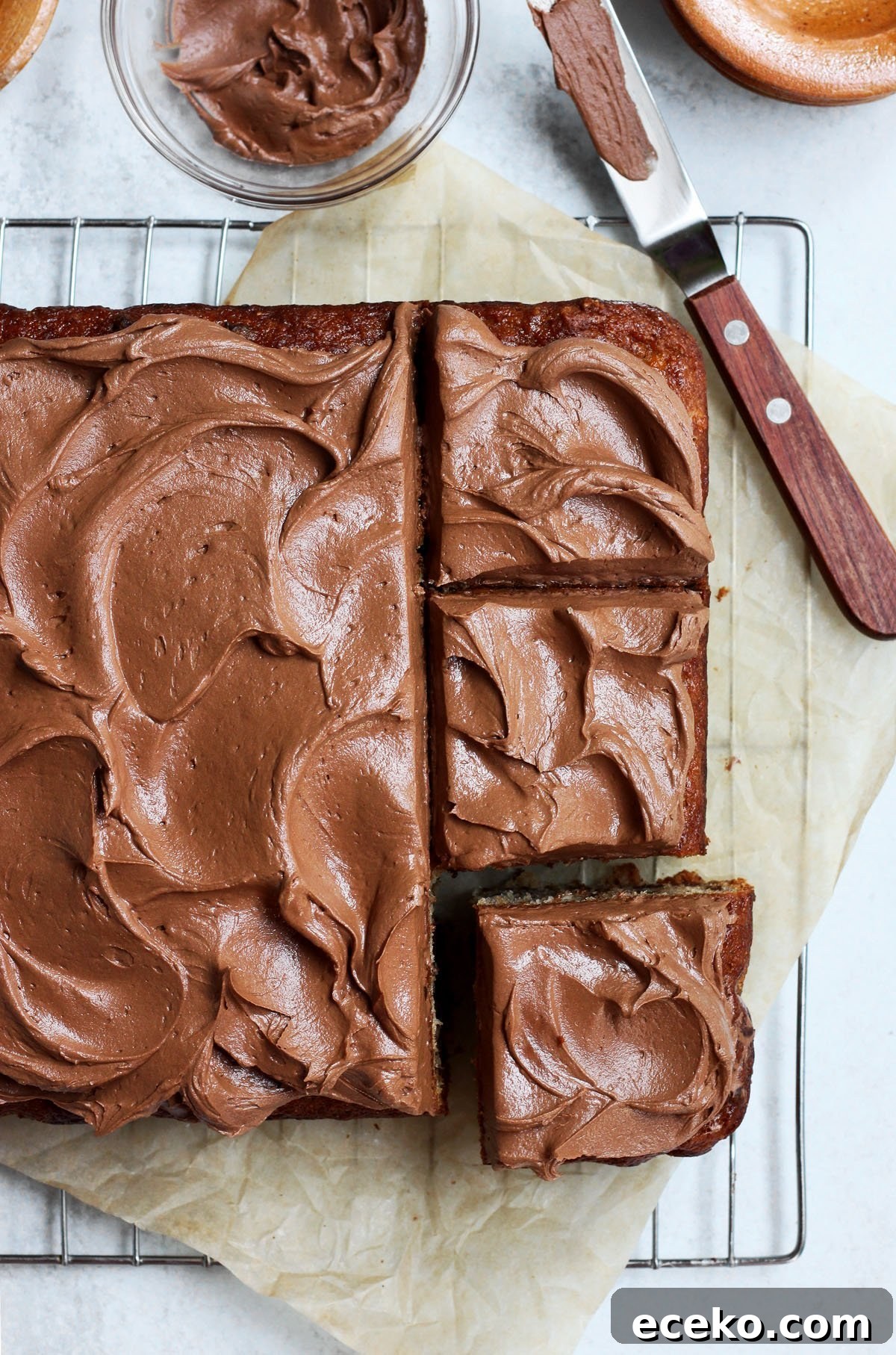 Moist Banana Chocolate Chip Cake with Milk Chocolate Frosting 8 chocolate chip banana cake