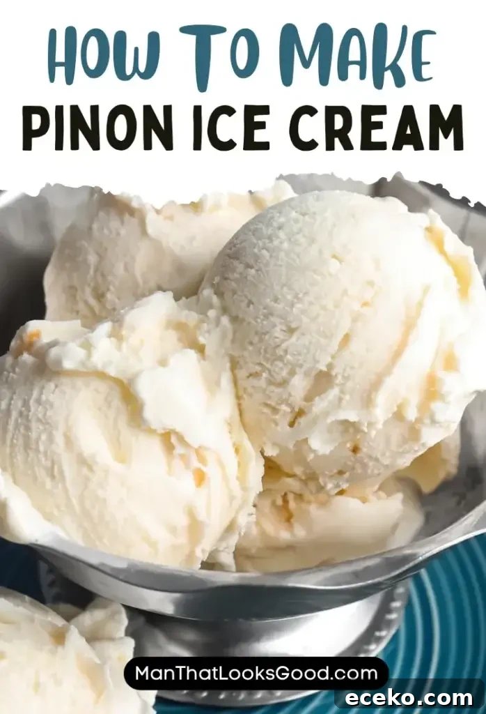 Piñon (Pine Nut) Ice Cream Recipe 5 Stored piñon ice cream in container