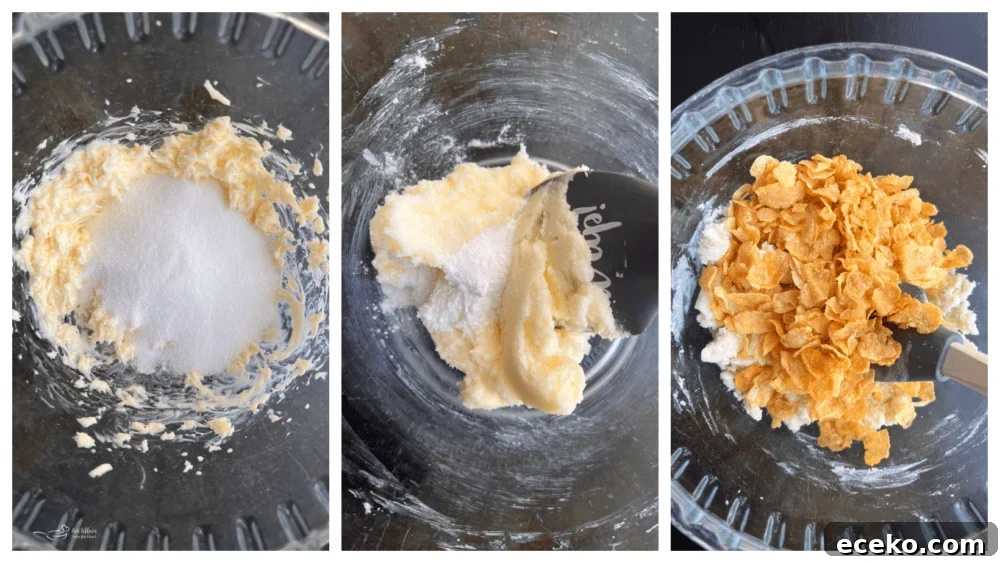Crunchy Cornflake Cookies Recipe 4 Mixing ingredients for cornflake cookies