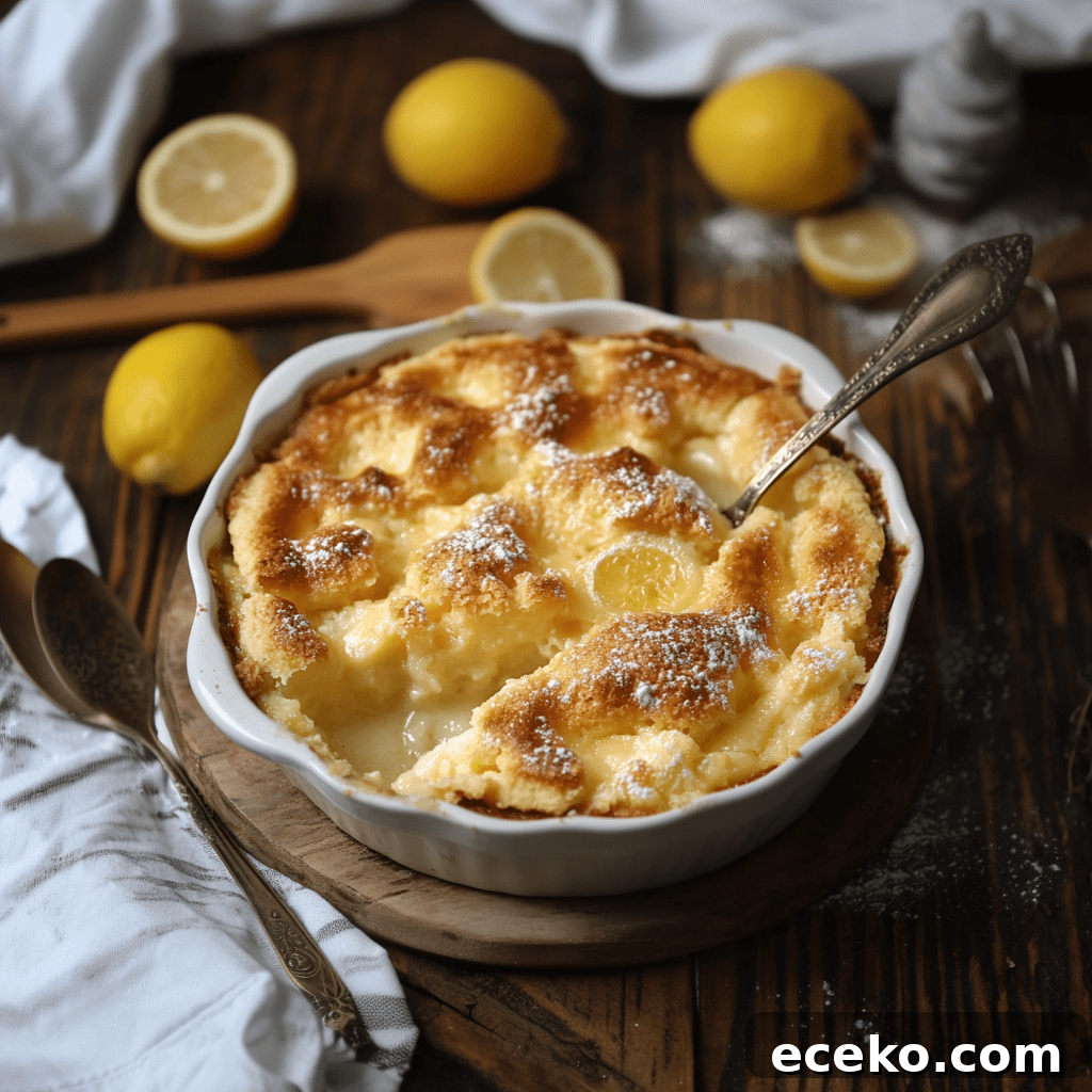 Slice of Magic Lemon Cobbler