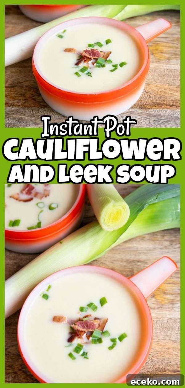 Instant Pot Cauliflower and Leek Soup