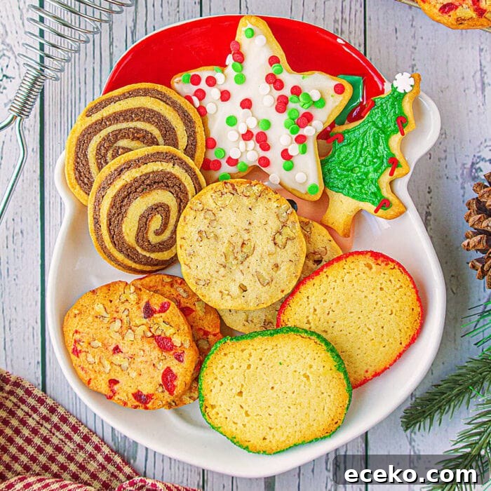 Hawaiian Shortbread Cookies with Coconut and Macadamia 9 A platter of holiday cookies.